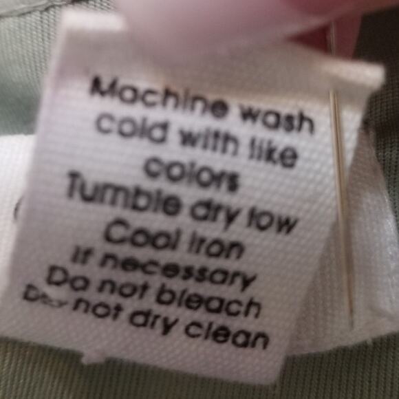 Japna Light Green Floral Tiered Career Casual Dress SZ L Long Sleeve Boho V-Neck - Picture 8 of 8